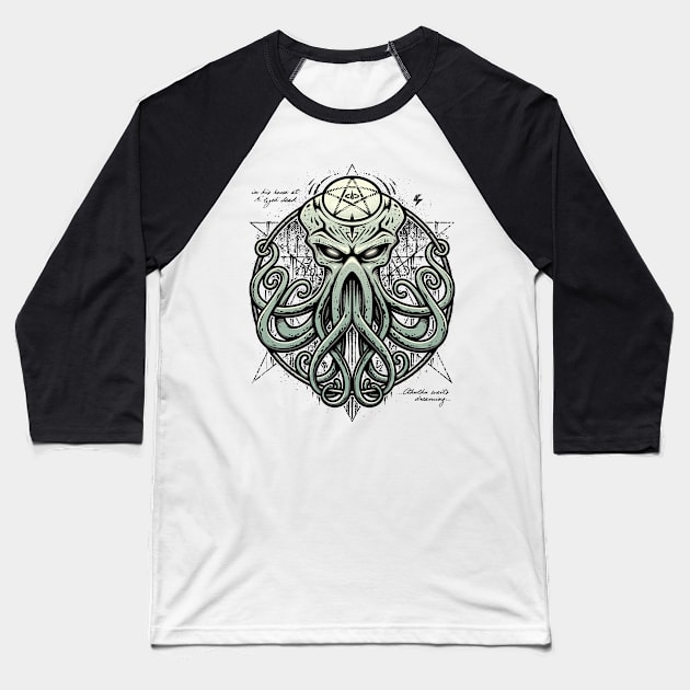 Cthulhu Awakens V2 Baseball T-Shirt by StudioM6